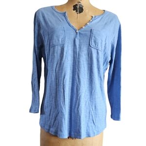 Chaps Denim blue 3/4 sleeve t-shirt